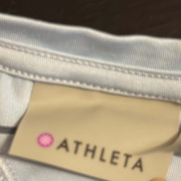 Women's Athleta Blue Striped Tank Top - Picture 2 of 7